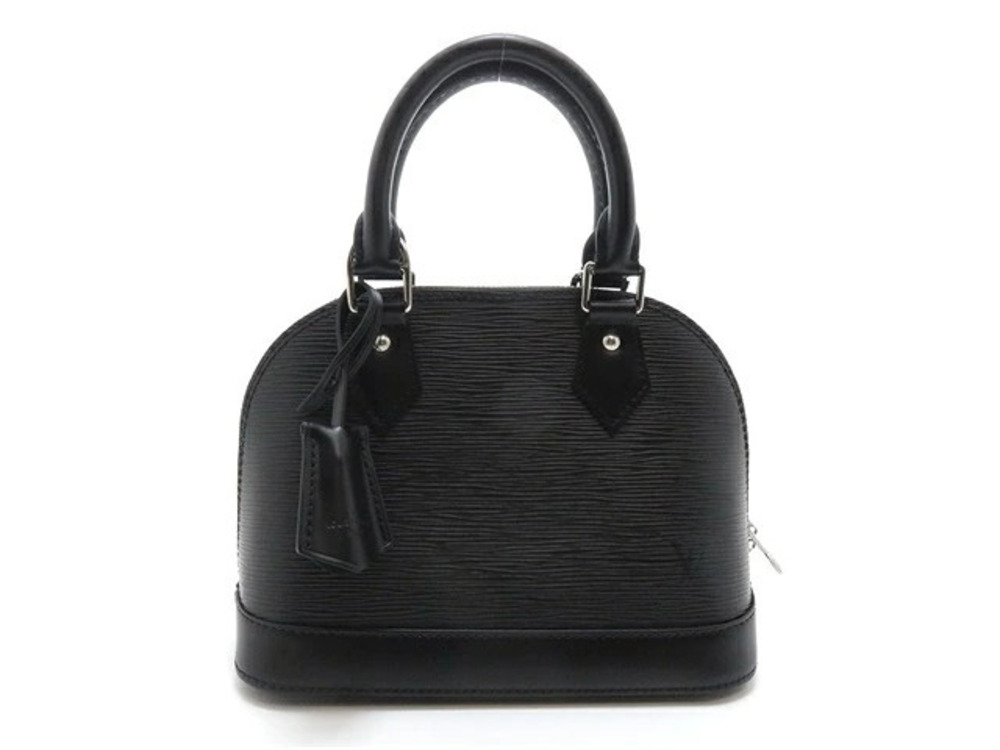 LOUIS VUITTON Alma Shoulder Bag Epi Noir Black